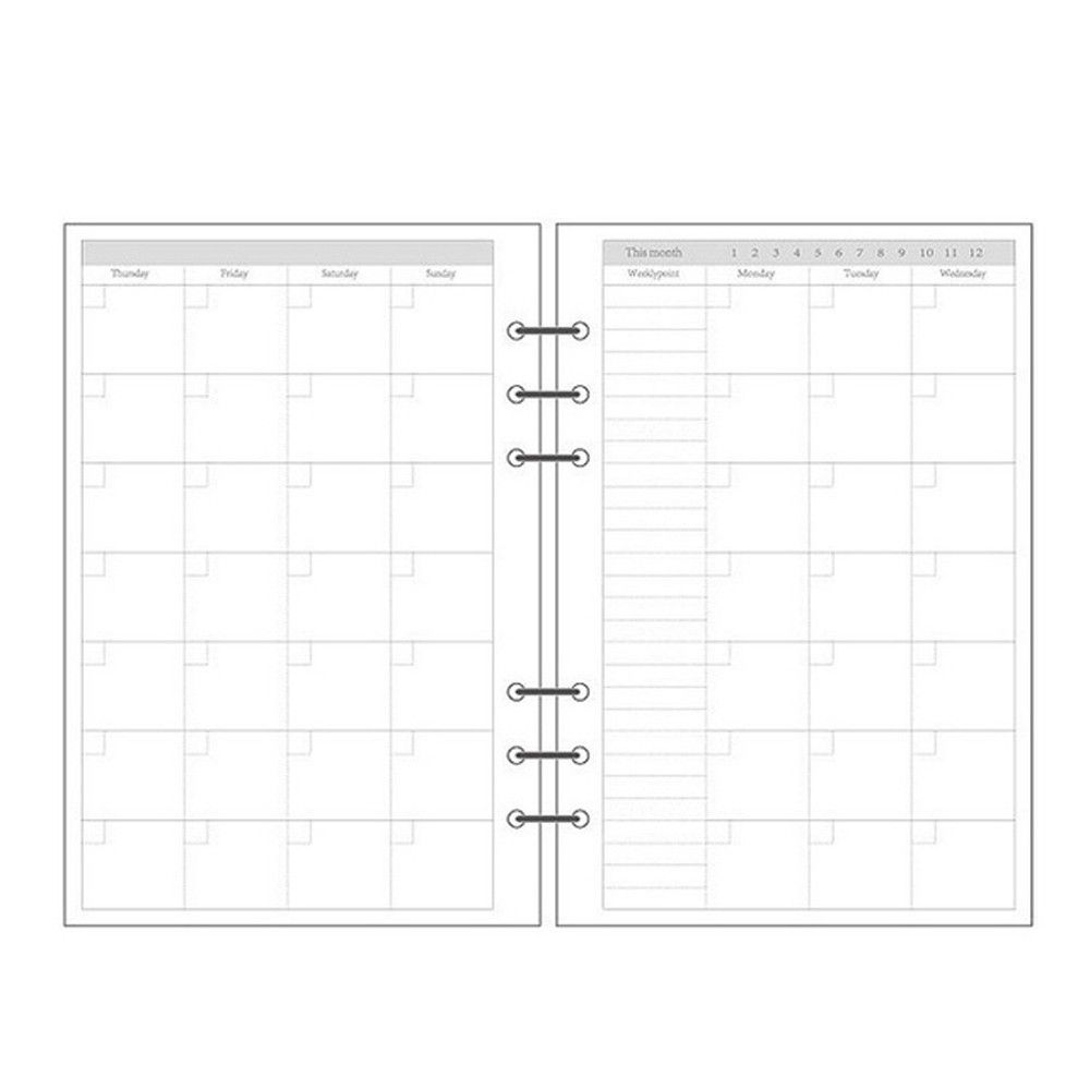 Notebook Dotted A5 - Gitter-Tagesplaner, 45 Blatt, Spiralbinder, A5, A6,