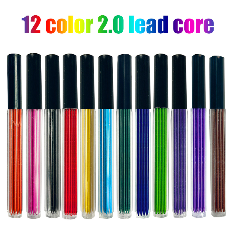 Mechanical Pencil Lead - 12 Farben, 2,0 mm HB, austauschbare